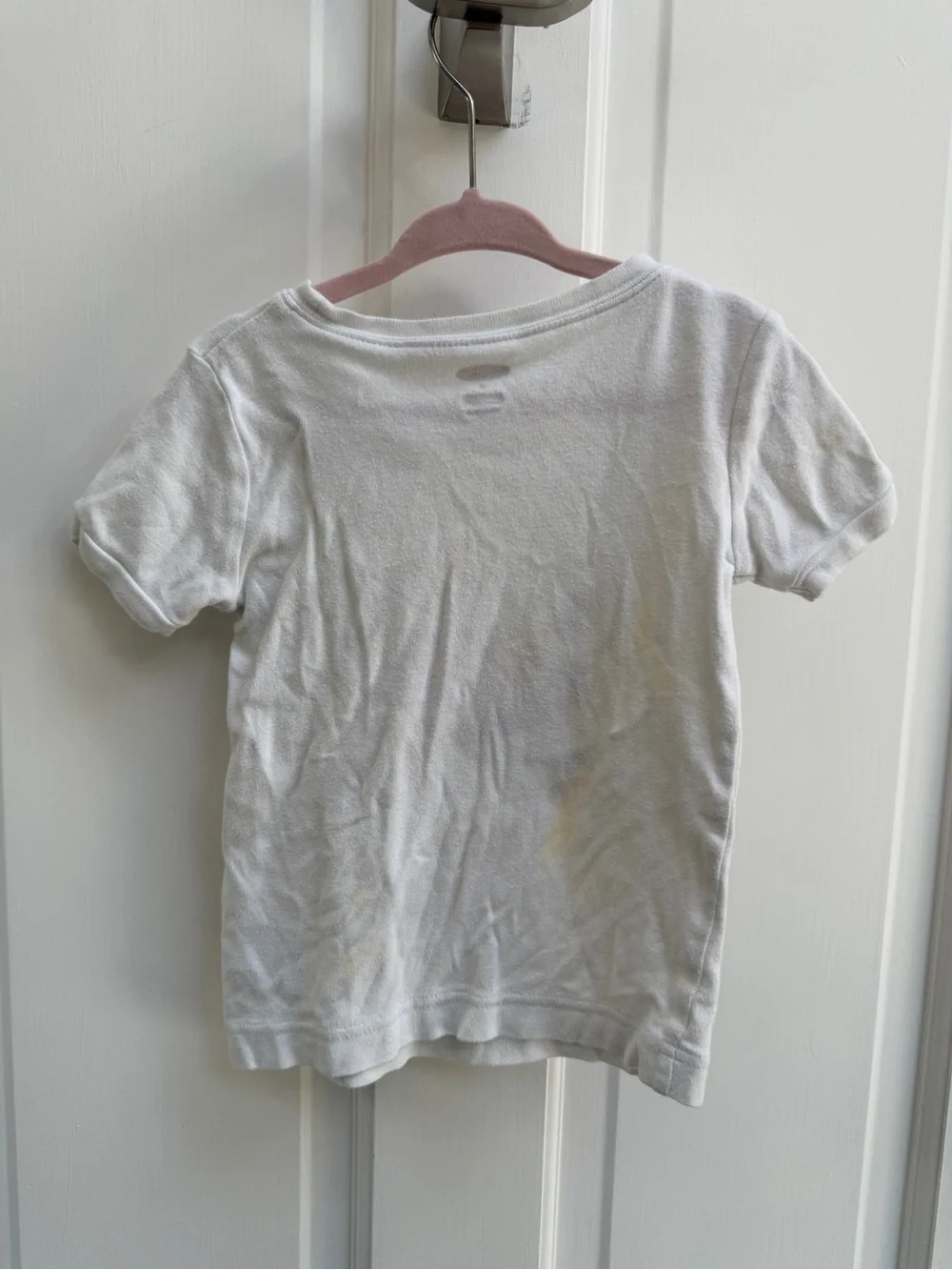 Old Navy 4T White Girls' Unicorn Short Sleeve Shirt Top Blouse- Stains